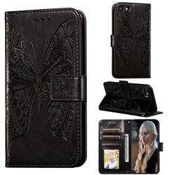 Intricate Embossing Vivid Butterfly Leather Wallet Case for iPhone 8 / 7 (4.7 inch) - Black