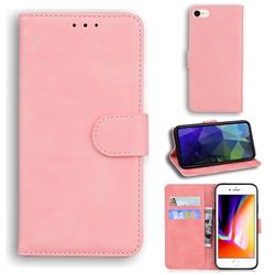 Retro Classic Skin Feel Leather Wallet Phone Case for iPhone 8 / 7 (4.7 inch) - Pink