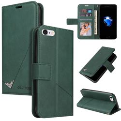 GQ.UTROBE Right Angle Silver Pendant Leather Wallet Phone Case for iPhone 8 / 7 (4.7 inch) - Green