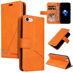 GQ.UTROBE Right Angle Silver Pendant Leather Wallet Phone Case for iPhone 8 / 7 (4.7 inch) - Orange