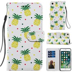 Pineapple Smooth Leather Phone Wallet Case for iPhone 8 / 7 (4.7 inch)