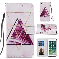 Three-color Marble Smooth Leather Phone Wallet Case for iPhone 8 / 7 (4.7 inch)