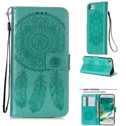 Embossing Dream Catcher Mandala Flower Leather Wallet Case for iPhone 8 / 7 (4.7 inch) - Green