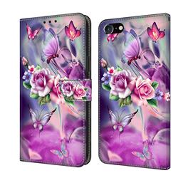 Flower Butterflies Crystal PU Leather Protective Wallet Case Cover for iPhone 8 / 7 (4.7 inch)