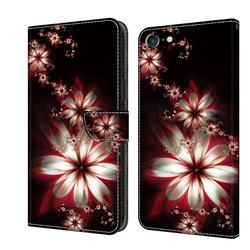 Red Dream Flower Crystal PU Leather Protective Wallet Case Cover for iPhone 8 / 7 (4.7 inch)