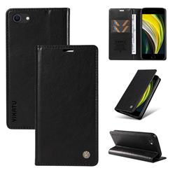 YIKATU Litchi Card Magnetic Automatic Suction Leather Flip Cover for iPhone 8 / 7 (4.7 inch) - Black