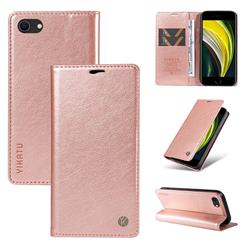 YIKATU Litchi Card Magnetic Automatic Suction Leather Flip Cover for iPhone 8 / 7 (4.7 inch) - Rose Gold