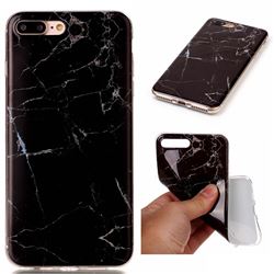 Black Soft TPU Marble Pattern Case for iPhone 8 Plus / 7 Plus 8P 7P (5.5 inch)