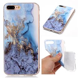 Sea Blue Soft TPU Marble Pattern Case for iPhone 8 Plus / 7 Plus 8P 7P (5.5 inch)