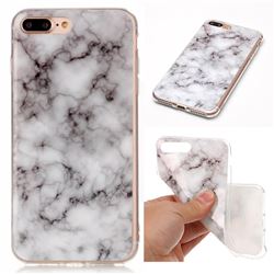 Smoke White Soft TPU Marble Pattern Case for iPhone 8 Plus / 7 Plus 8P 7P (5.5 inch)