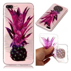 Purple Pineapple Super Clear Flash Powder Shiny Soft TPU Back Cover for iPhone 8 Plus / 7 Plus 8P 7P(5.5 inch)