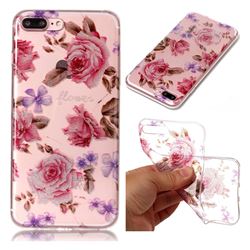 Blossom Peony Super Clear Flash Powder Shiny Soft TPU Back Cover for iPhone 8 Plus / 7 Plus 8P 7P(5.5 inch)
