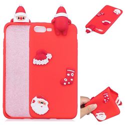 Red Santa Claus Christmas Xmax Soft 3D Silicone Case for iPhone 8 Plus / 7 Plus 7P(5.5 inch)