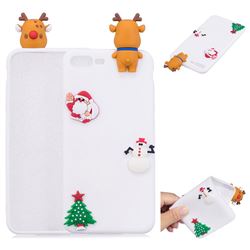 White Elk Christmas Xmax Soft 3D Silicone Case for iPhone 8 Plus / 7 Plus 7P(5.5 inch)