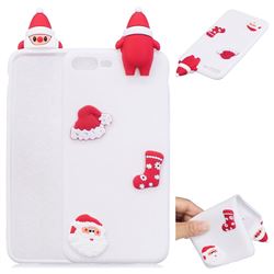 White Santa Claus Christmas Xmax Soft 3D Silicone Case for iPhone 8 Plus / 7 Plus 7P(5.5 inch)