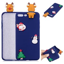 Navy Elk Christmas Xmax Soft 3D Silicone Case for iPhone 8 Plus / 7 Plus 7P(5.5 inch)