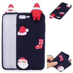 Black Santa Claus Christmas Xmax Soft 3D Silicone Case for iPhone 8 Plus / 7 Plus 7P(5.5 inch)
