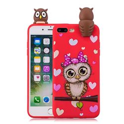 Bow Owl Soft 3D Climbing Doll Soft Case for iPhone 8 Plus / 7 Plus 7P(5.5 inch)