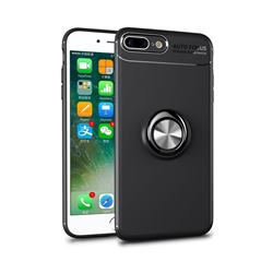 Auto Focus Invisible Ring Holder Soft Phone Case for iPhone 8 Plus / 7 Plus 7P(5.5 inch) - Black
