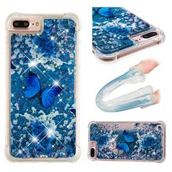 Flower Butterfly Dynamic Liquid Glitter Sand Quicksand Star TPU Case for iPhone 8 Plus / 7 Plus 7P(5.5 inch)