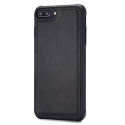 Luxury Shatter-resistant Leather Coated Phone Back Cover for iPhone 8 Plus / 7 Plus 7P(5.5 inch) - Black