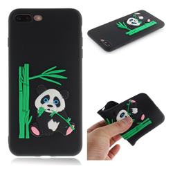 Panda Eating Bamboo Soft 3D Silicone Case for iPhone 8 Plus / 7 Plus 7P(5.5 inch) - Black
