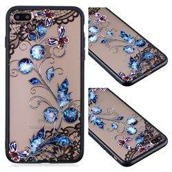 Butterfly Lace Diamond Flower Soft TPU Back Cover for iPhone 8 Plus / 7 Plus 7P(5.5 inch)