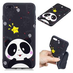Cute Bear 3D Embossed Relief Black TPU Cell Phone Back Cover for iPhone 8 Plus / 7 Plus 7P(5.5 inch)