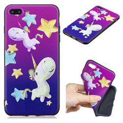 Pony 3D Embossed Relief Black TPU Cell Phone Back Cover for iPhone 8 Plus / 7 Plus 7P(5.5 inch)
