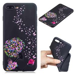 Corolla Girl 3D Embossed Relief Black TPU Cell Phone Back Cover for iPhone 8 Plus / 7 Plus 7P(5.5 inch)