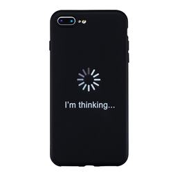 Thinking Stick Figure Matte Black TPU Phone Cover for iPhone 8 Plus / 7 Plus 7P(5.5 inch)