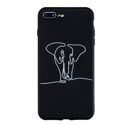 Elephant Stick Figure Matte Black TPU Phone Cover for iPhone 8 Plus / 7 Plus 7P(5.5 inch)