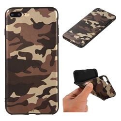 Camouflage Soft TPU Back Cover for iPhone 8 Plus / 7 Plus 7P(5.5 inch) - Gold Coffee