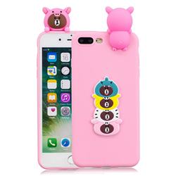 Expression Bear Soft 3D Climbing Doll Soft Case for iPhone 8 Plus / 7 Plus 7P(5.5 inch)