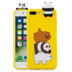 Striped Bear Soft 3D Climbing Doll Soft Case for iPhone 8 Plus / 7 Plus 7P(5.5 inch)