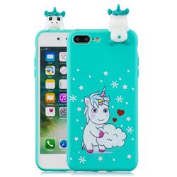 Heart Unicorn Soft 3D Climbing Doll Soft Case for iPhone 8 Plus / 7 Plus 7P(5.5 inch)