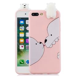 Big White Bear Soft 3D Climbing Doll Soft Case for iPhone 8 Plus / 7 Plus 7P(5.5 inch)
