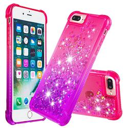 Rainbow Gradient Liquid Glitter Quicksand Sequins Phone Case for iPhone 8 Plus / 7 Plus 7P(5.5 inch) - Pink Purple