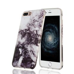 Smoke Ink Painting Marble Clear Bumper Glossy Rubber Silicone Phone Case for iPhone 8 Plus / 7 Plus 7P(5.5 inch)