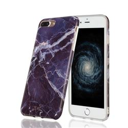 Gray Stone Marble Clear Bumper Glossy Rubber Silicone Phone Case for iPhone 8 Plus / 7 Plus 7P(5.5 inch)