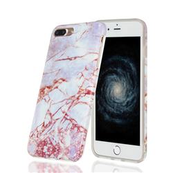 White Stone Marble Clear Bumper Glossy Rubber Silicone Phone Case for iPhone 8 Plus / 7 Plus 7P(5.5 inch)
