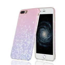Glitter Pink Marble Clear Bumper Glossy Rubber Silicone Phone Case for iPhone 8 Plus / 7 Plus 7P(5.5 inch)