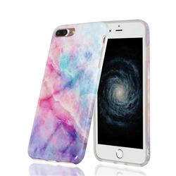 Dream Green Marble Clear Bumper Glossy Rubber Silicone Phone Case for iPhone 8 Plus / 7 Plus 7P(5.5 inch)