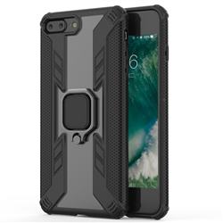Predator Armor Metal Ring Grip Shockproof Dual Layer Rugged Hard Cover for iPhone 8 Plus / 7 Plus 7P(5.5 inch) - Black