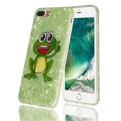 Smile Frog Shell Pattern Clear Bumper Glossy Rubber Silicone Phone Case for iPhone 8 Plus / 7 Plus 7P(5.5 inch)