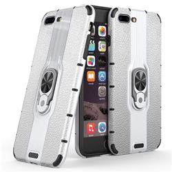 Alita Battle Angel Armor Metal Ring Grip Shockproof Dual Layer Rugged Hard Cover for iPhone 8 Plus / 7 Plus 7P(5.5 inch) - Silver