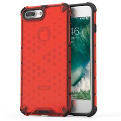 Honeycomb TPU + PC Hybrid Armor Shockproof Case Cover for iPhone 8 Plus / 7 Plus 7P(5.5 inch) - Red