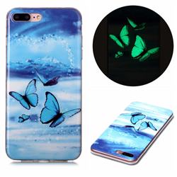 Flying Butterflies Noctilucent Soft TPU Back Cover for iPhone 8 Plus / 7 Plus 7P(5.5 inch)
