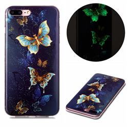 Golden Butterflies Noctilucent Soft TPU Back Cover for iPhone 8 Plus / 7 Plus 7P(5.5 inch)