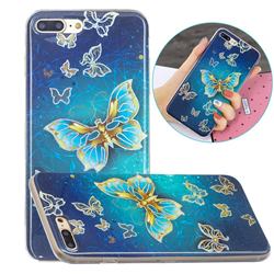 Golden Butterfly Painted Galvanized Electroplating Soft Phone Case Cover for iPhone 8 Plus / 7 Plus 7P(5.5 inch)
